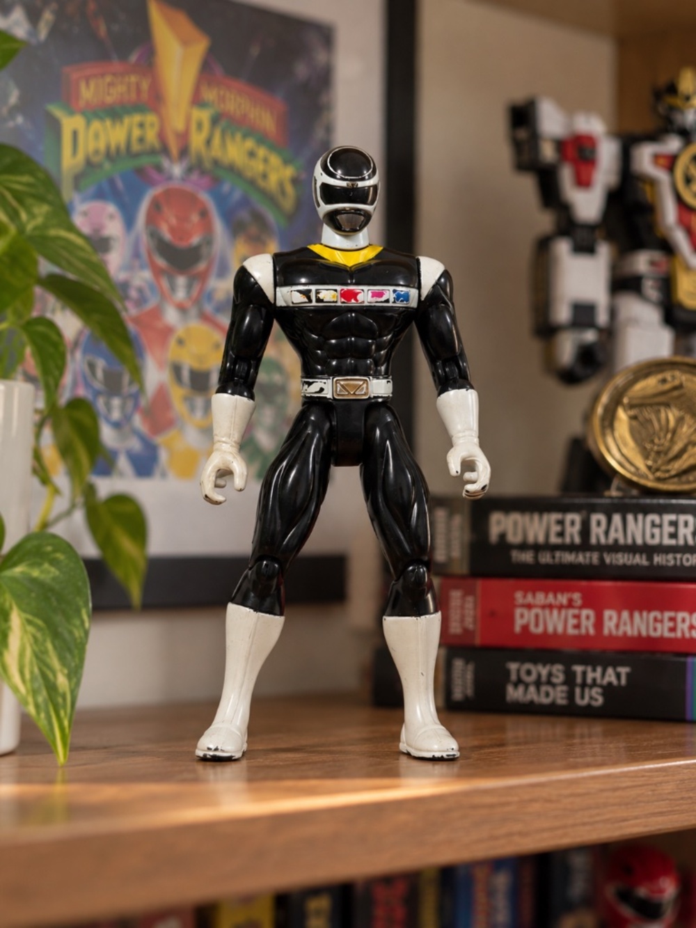 Vintage 1997 Bandai Power Rangers In Space Black Lightstar Ranger Figure 5.5"